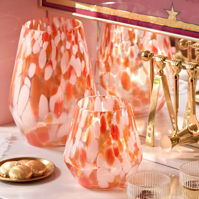 Lazio 28cm Glass Vase - Paprika Confetti - Laura James