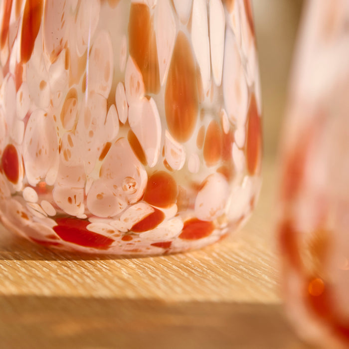 Lazio 9cm Glass Tumbler Set of 6 - Blush Pink Confetti - Laura James