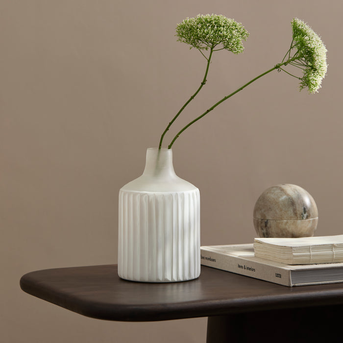 Levanto Glass Vase - Set of 2 - White - Laura James