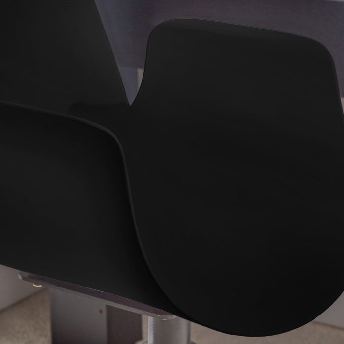 Logan Swivel Chair - Black with Black Legs - Laura James