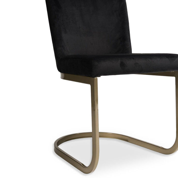 Lola Black Dining Chairs - Set of 2 - Gold Legs - Laura James