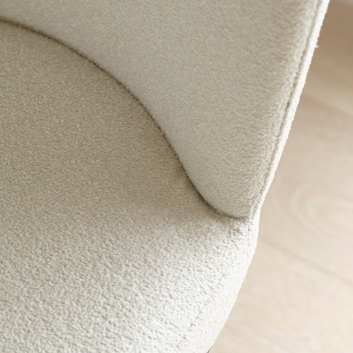 Lola Dining Chairs - Set Of 2 - Light Beige Boucle with Black Legs - Laura James