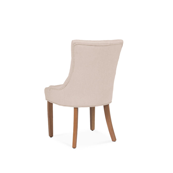 Louis Sand Dining Chairs - Set of 2 - Light Wood Legs - Laura James