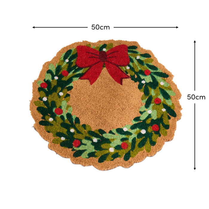 Loviken 50cm Coir Door Mat - Red Garland - Laura James