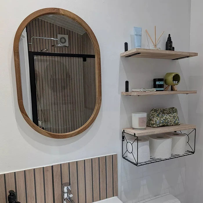 Lowesby 60x40cm Wooden Mirror - Natural - Laura James