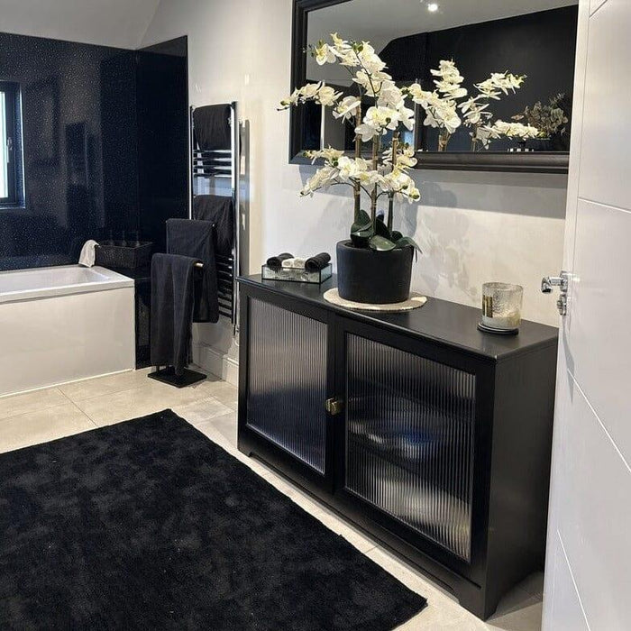 Lua Narrow 2 Door Sideboard in Noir Black