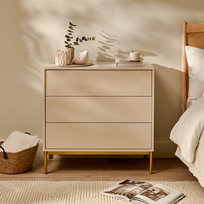 Luella 80cm 3 Drawer Chest of Drawers - Driftwood - Laura James