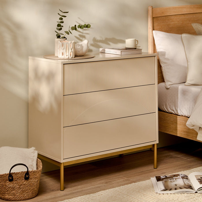 Luella 80cm 3 Drawer Chest of Drawers - Driftwood - Laura James