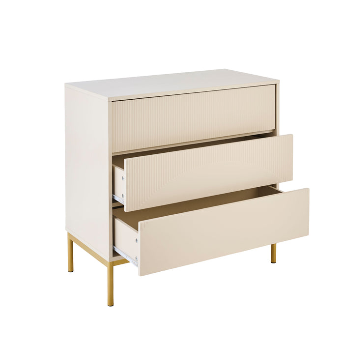 Luella 80cm 3 Drawer Chest of Drawers - Driftwood - Laura James