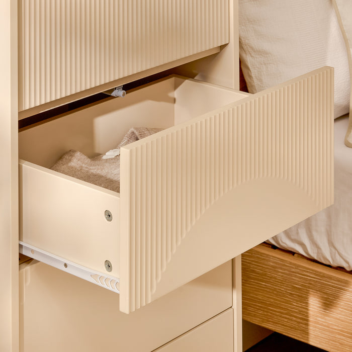 Luella 80cm 5 Drawer Tallboy - Driftwood - Laura James