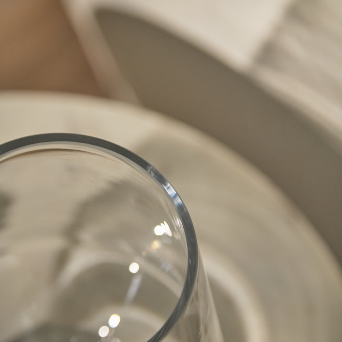 Lugano 22cm Glass Hurricane Vase - Clear - Laura James