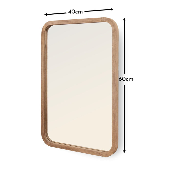 Lyndon 60x40cm Wooden Mirror - Natural - Laura James