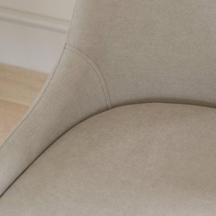 Maeve Soft Beige Dining Chairs - Set of 2 - Black Legs