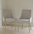 Maeve Soft Beige Dining Chairs - Set of 2 - Gold Legs - Laura James