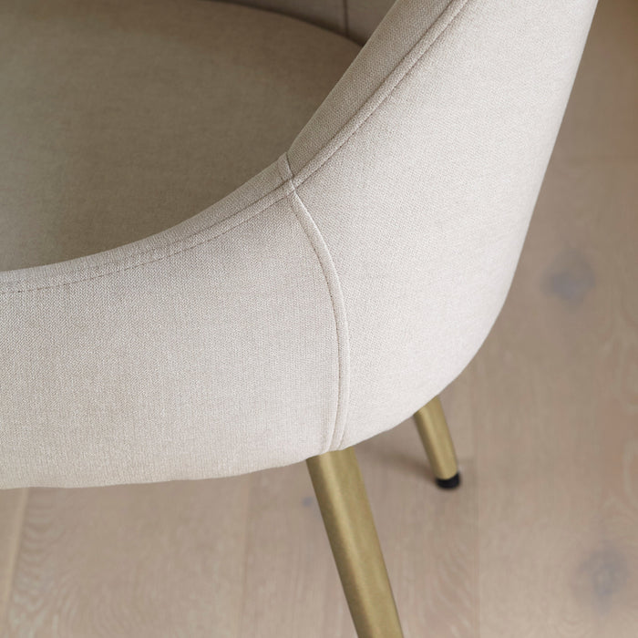 Maeve Soft Beige Dining Chairs - Set of 2 - Gold Legs - Laura James