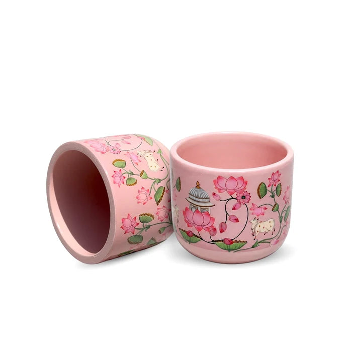 Mahal 3D Print Terracotta Pot in Blush Pink  by Urban Plant