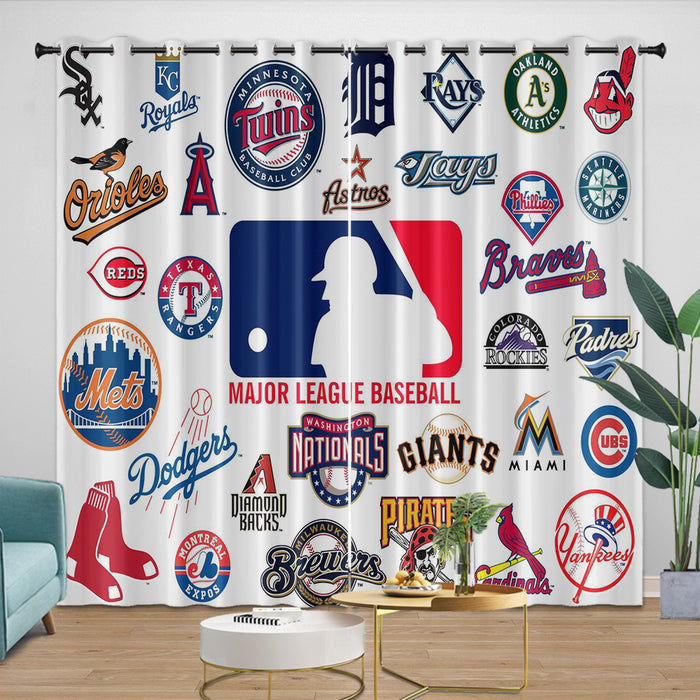 Major League Baseball MLB Curtains Blackout Window Drapes Room Decoration