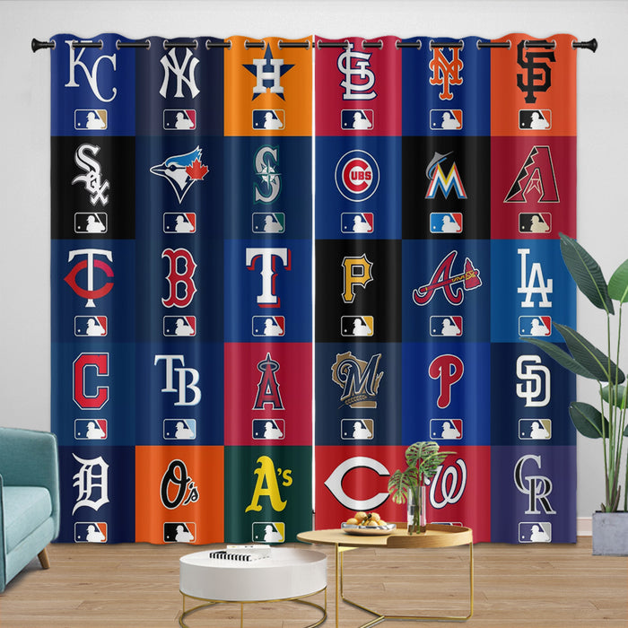 Major League Baseball MLB Curtains Blackout Window Drapes Room Decoration
