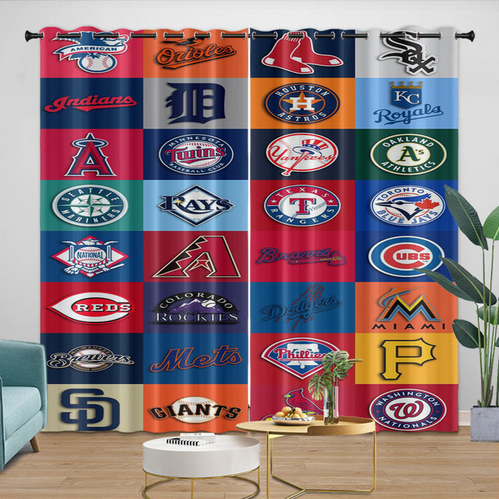Major League Baseball MLB Curtains Blackout Window Drapes Room Decoration