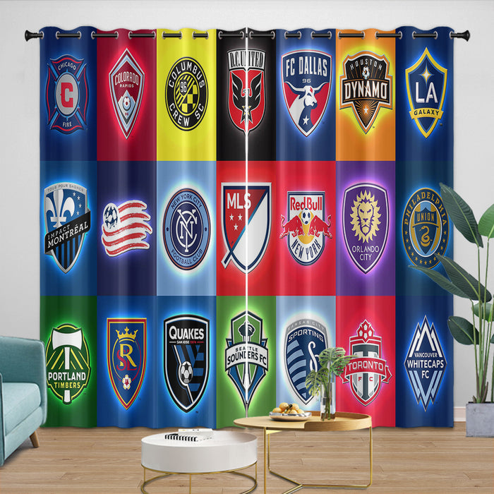 Major League Soccer MLS Curtains Blackout Window Drapes Room Decoration