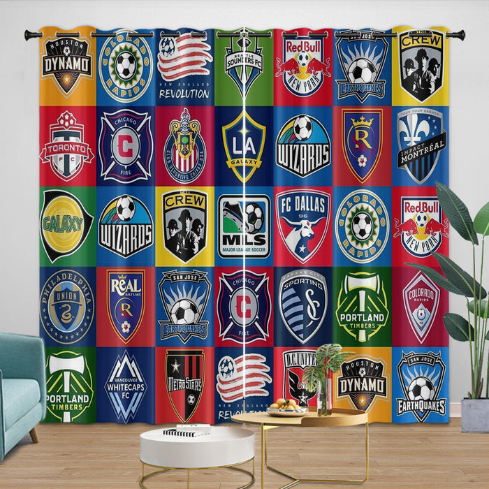 Major League Soccer MLS Curtains Blackout Window Drapes Room Decoration
