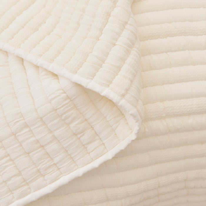 Malton 200x220cm Cotton Bedspread - White - Laura James
