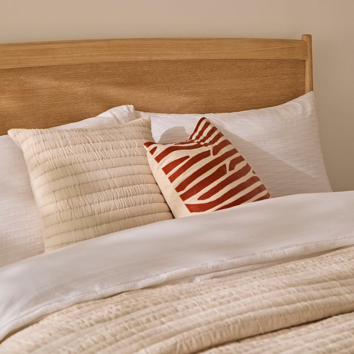 Ida Double Wooden Bed - Whitewash Oak - Laura James