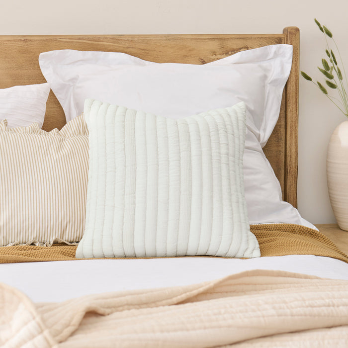 Malton 45 x 45cm Cotton Cushion Cover - White - Laura James