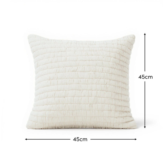 Malton 45 x 45cm Cotton Cushion Cover - White - Laura James