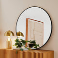 Round mirror - large - black