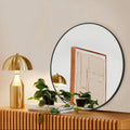 Marbury 50cm Metal Round Mirror - Black - Laura James