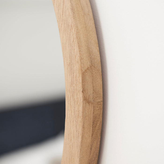 Marbury 50cm Round Wooden Mirror - Natural - Laura James