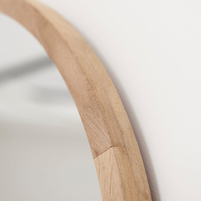 Marbury 50cm Round Wooden Mirror - Natural - Laura James