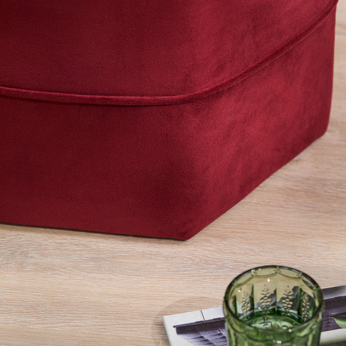 Margot 46cm Hexagon Footstool - Burgundy Velvet - Laura James