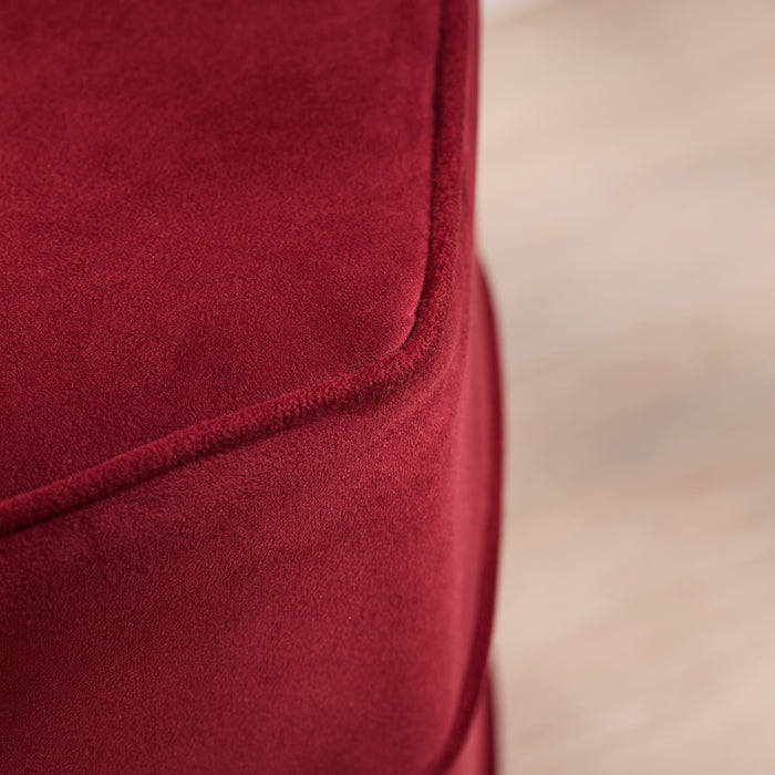 Margot 46cm Hexagon Footstool - Burgundy Velvet - Laura James