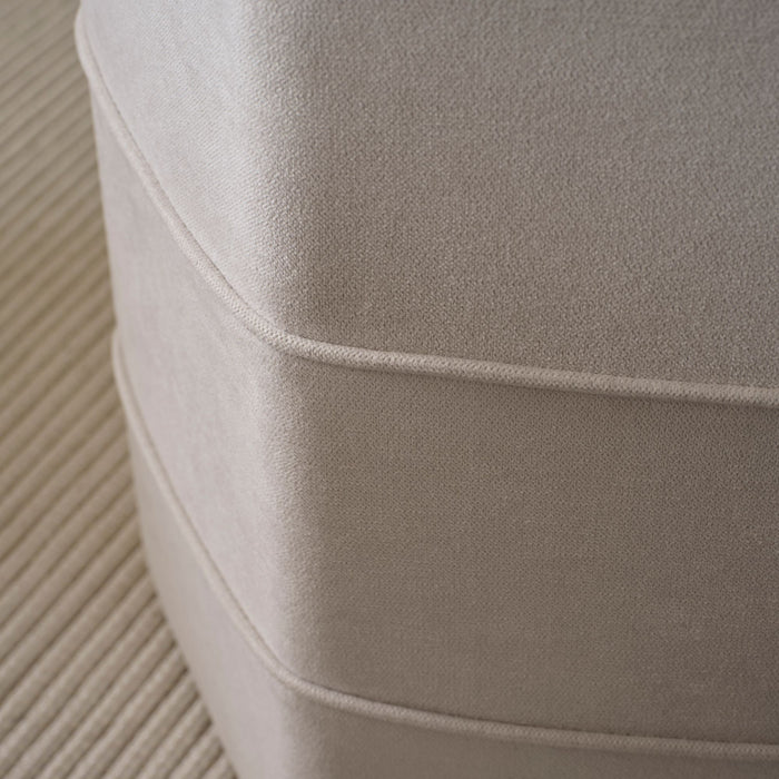 Margot 46cm Hexagon Footstool - Ivory - Laura James