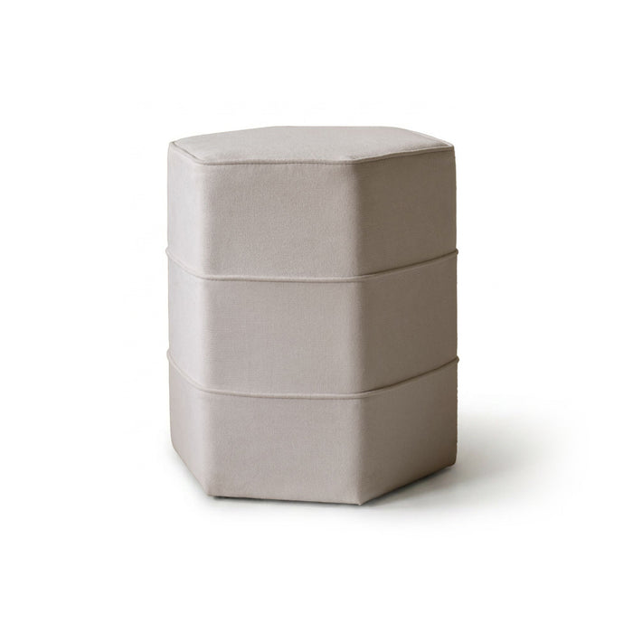 Margot 46cm Hexagon Footstool - Ivory - Laura James