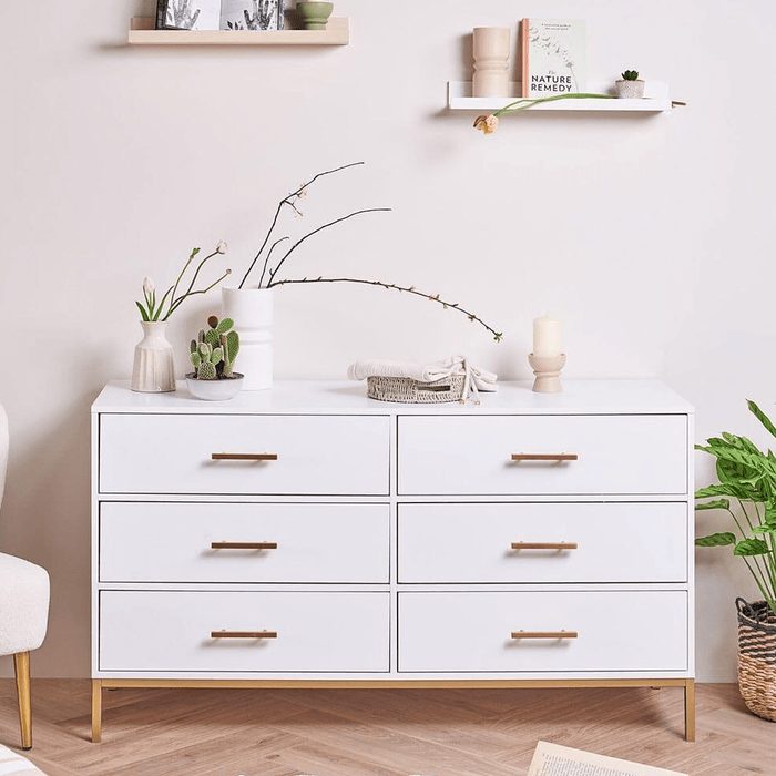 Marie 6 Drawer Chest of Drawers - White
