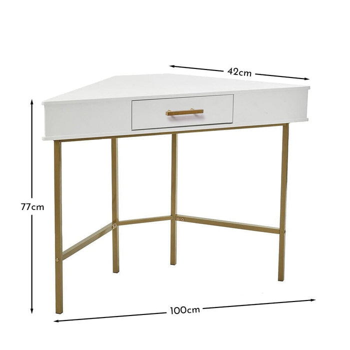 Marie Corner Desk - White - Laura James