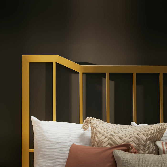 Marie King Size Bed - Gold Metal - Laura James