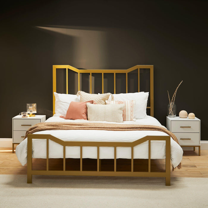 Marie King Size Bed - Gold Metal - Laura James