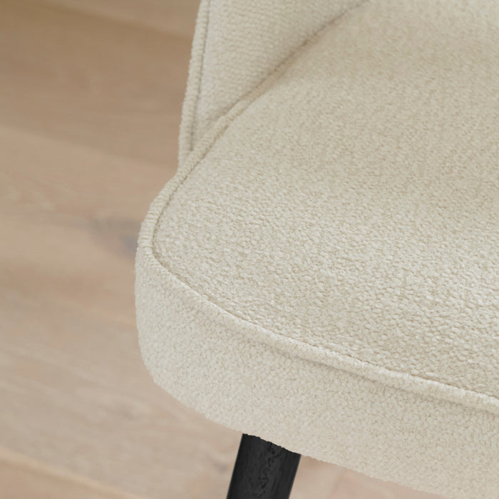 Marilyn Boucle Dining Chairs - Set of 2 - Black Oak Legs - Laura James