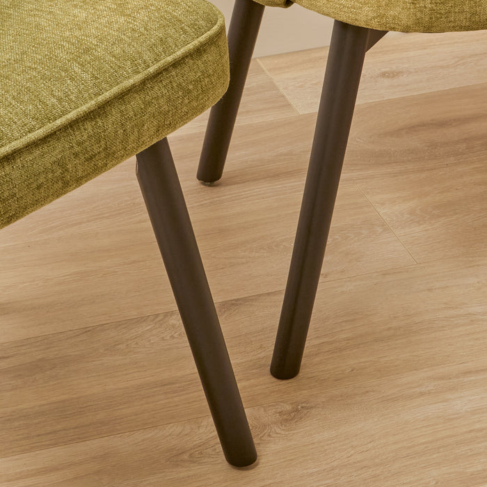 Marilyn Green Dining Chair - Set of 2 - Black Legs - Laura James