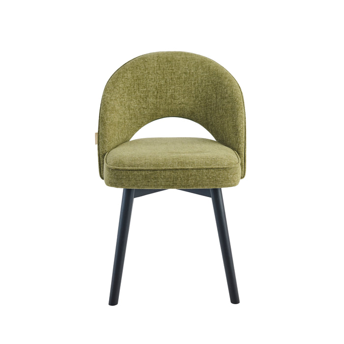 Marilyn Green Dining Chair - Set of 2 - Black Legs - Laura James