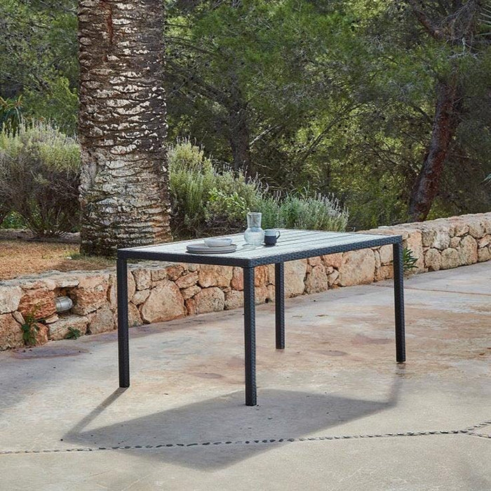 Marston 6 Seat Polywood Top Outdoor Dining Table - Black