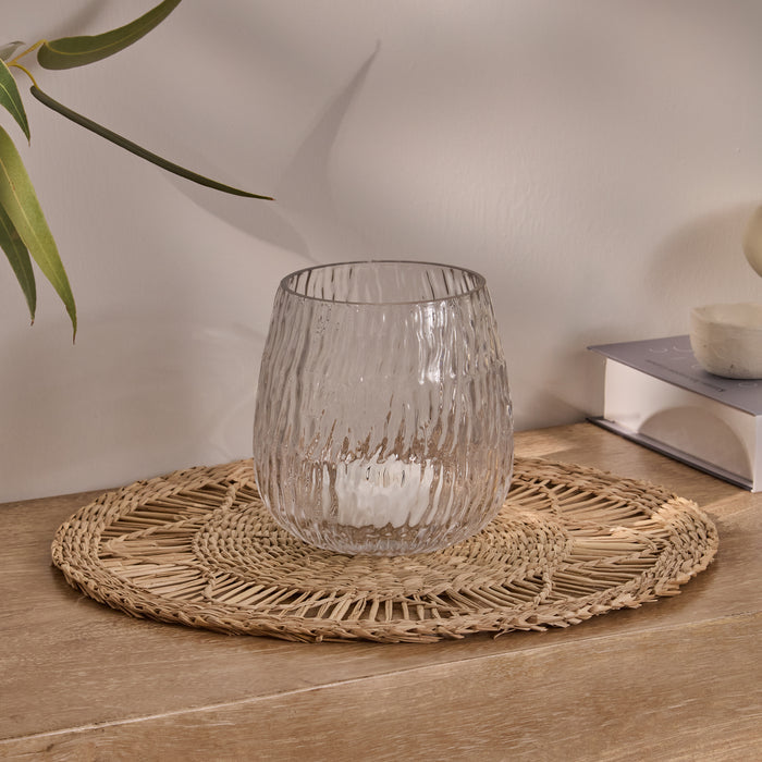 Matera 13cm Glass Candleholder - Clear - Laura James