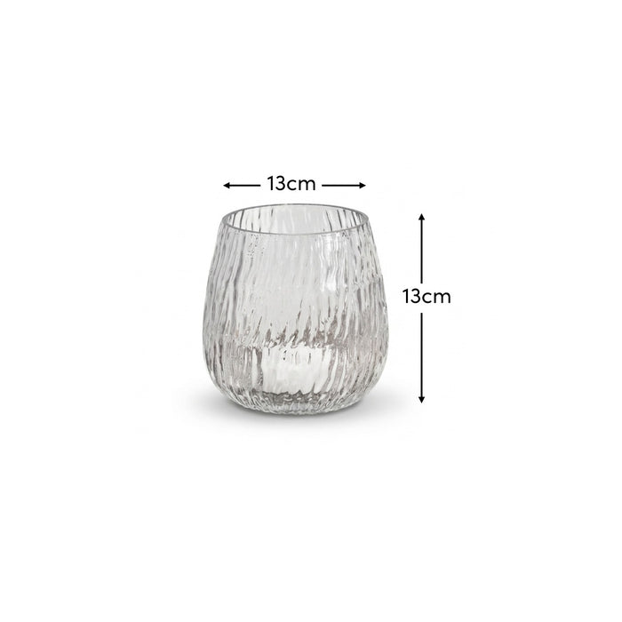 Matera 13cm Glass Candleholder - Clear - Laura James
