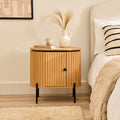 Matius Black Seasoned Oak 1 Right Door Bedside Table - Laura James