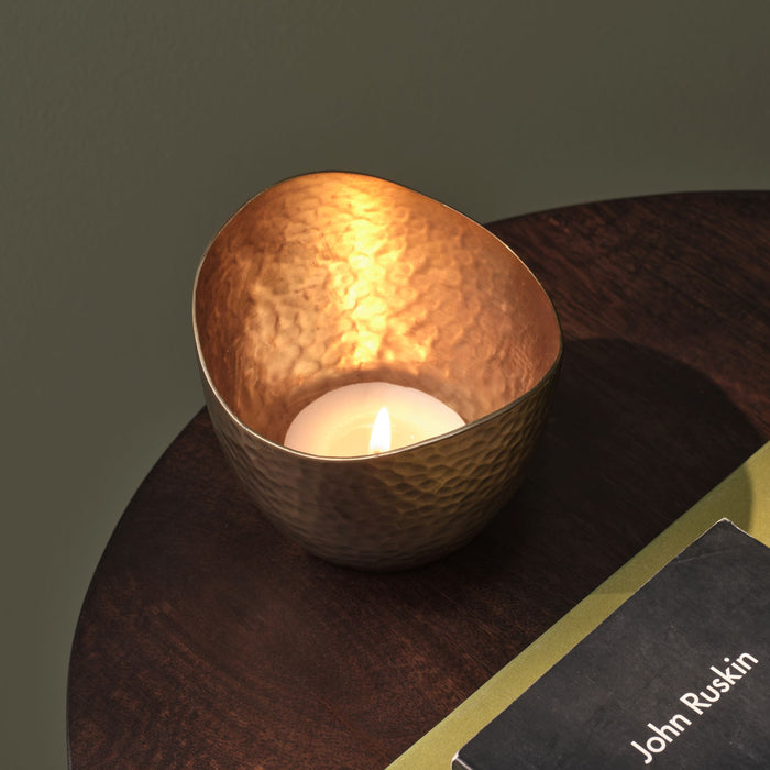 Meldon 10cm Metal Candle Holder - Gold - Laura James
