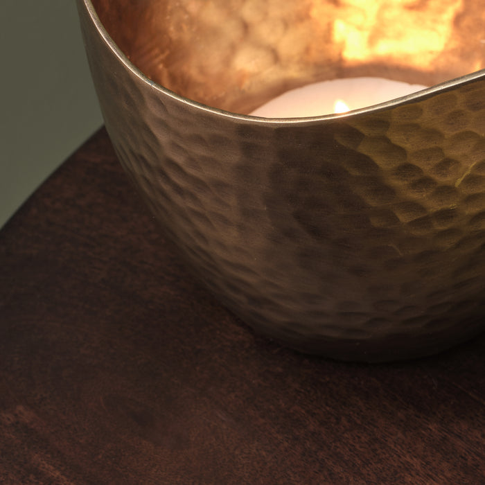 Meldon 10cm Metal Candle Holder - Gold - Laura James